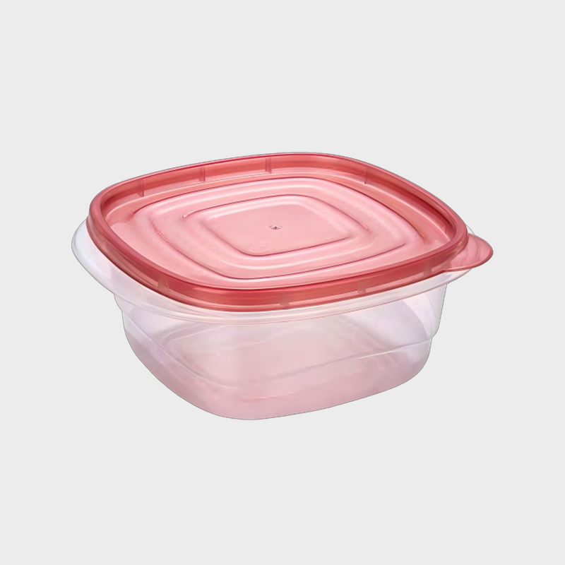 PFB010 Vierkante PP voedsel- en landbouwopslagcontainerset van 1000 ml met rood deksel