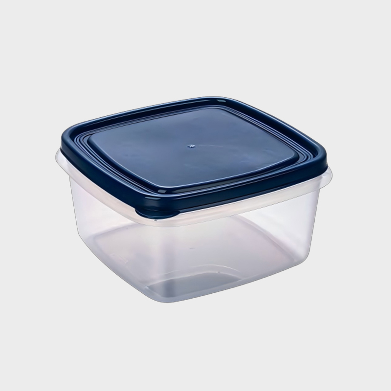 PFB022 Gelijkzijdige vierkante PP voedsel- en landbouwopslagcontainer van 1250 ml met blauw deksel